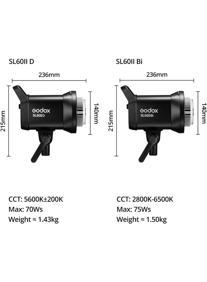 جودوكس ضوء فيديو LED جودوكس SL60IID بضوء النهار 5600K – 8 أوضاع FX، تبريد صامت، تحكم عن بعد، تركيب Bowens للاستوديو واليوتيوب - Image 2